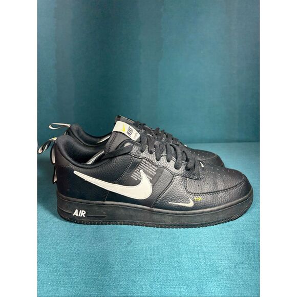 Nike Air Force 1 ’07 LV8 Overbranding Black White Tour Yellow Men’s Size 12 AJ77 main image 7